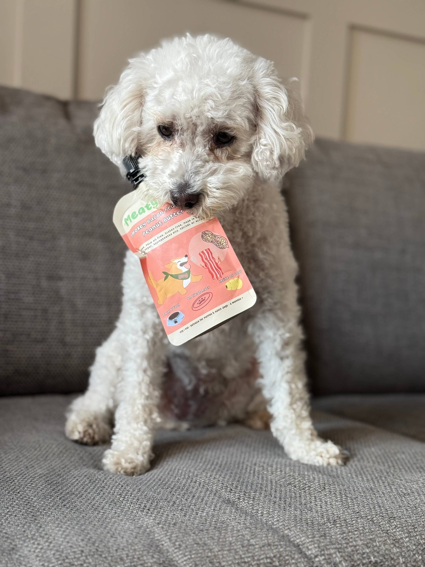 Sachet de beurre de cacahuète Smokey Bacon pour chiens 113g 4oz