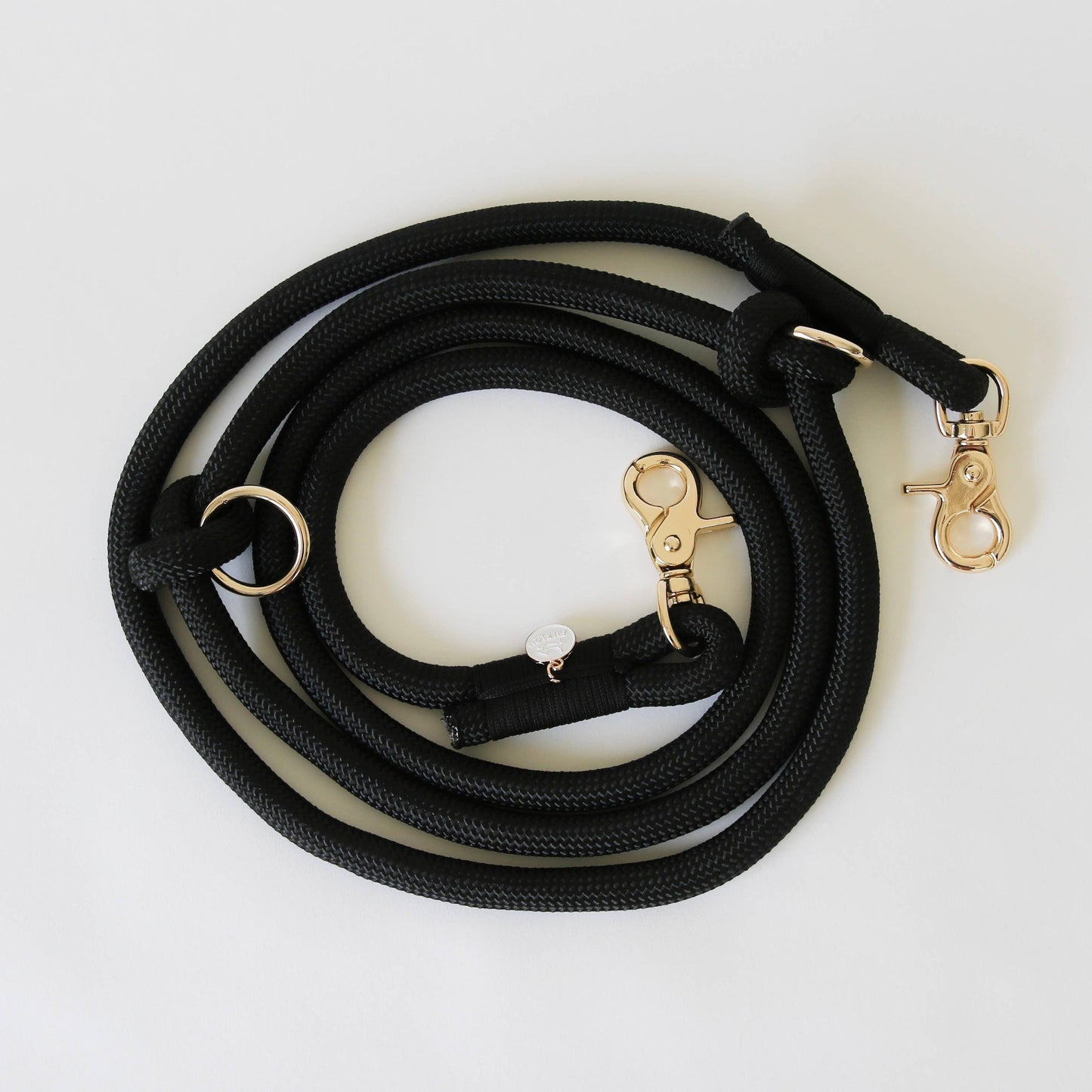 La Laisse en corde tressée pour chien Hands Free Noire