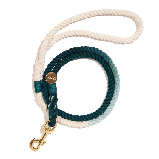 La Laisse pour chien en corde de coton vert marine, standard, 1,5 m