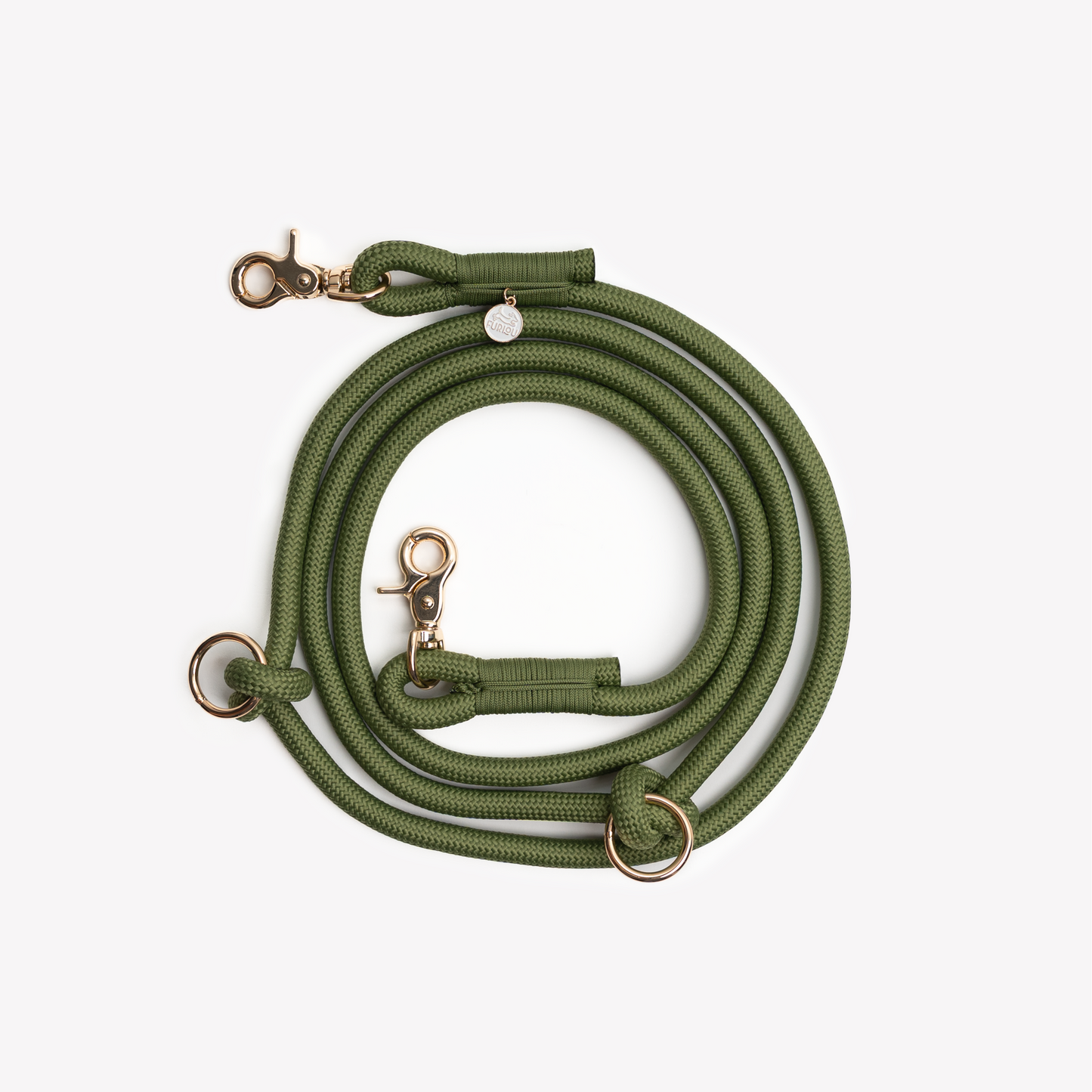 La Laisse Verte en corde tressée -  mains libres