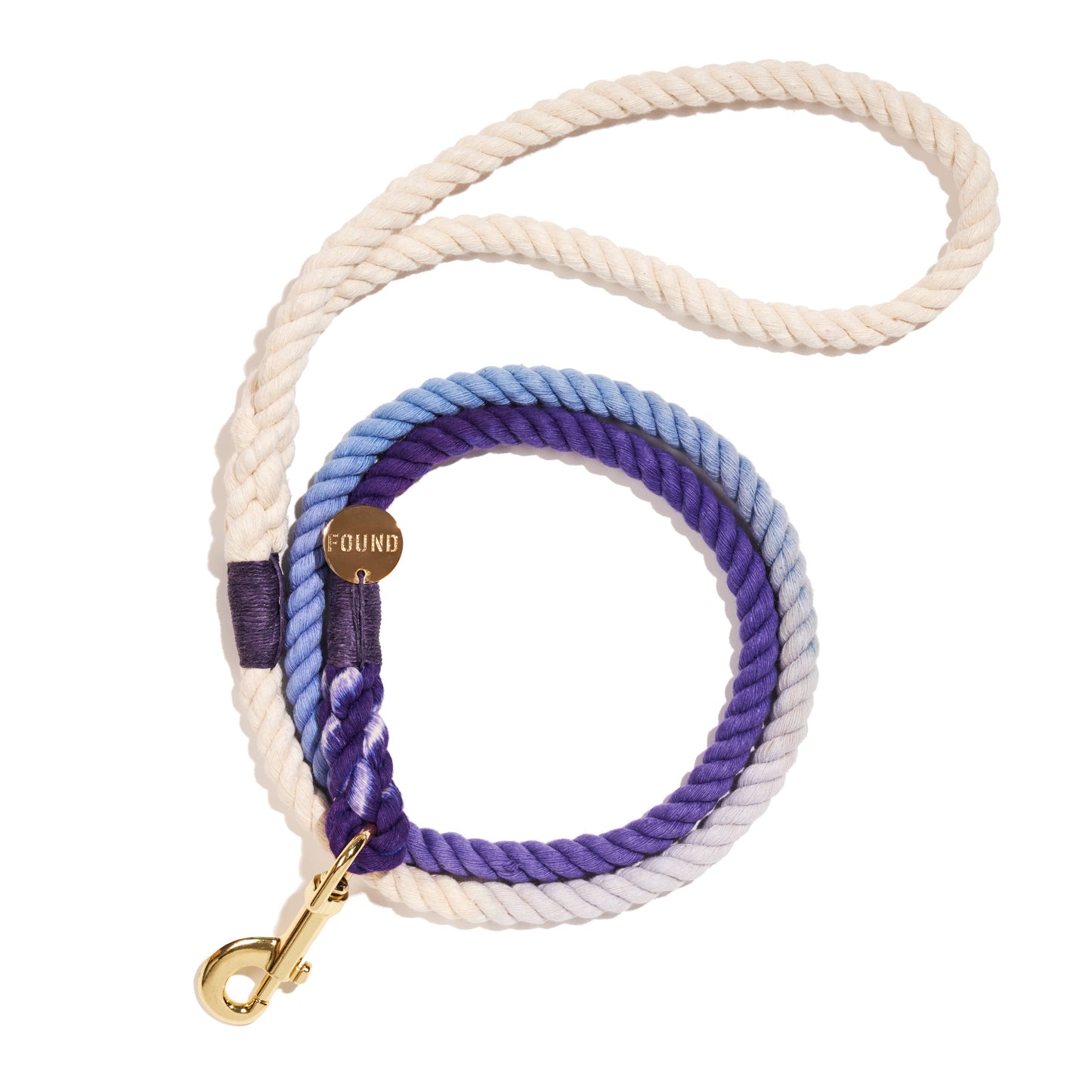 La Laisse pour chien en corde de coton ombrée violette, standard, 1,5 m
