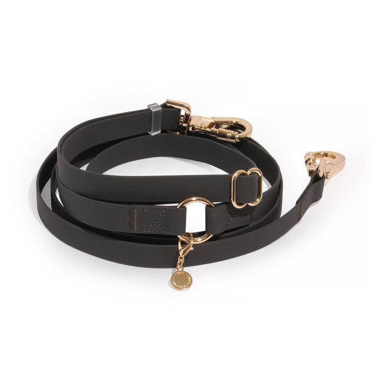 La Laisse large pour chien Ember Black, convertible, 4 en 1, mains libres