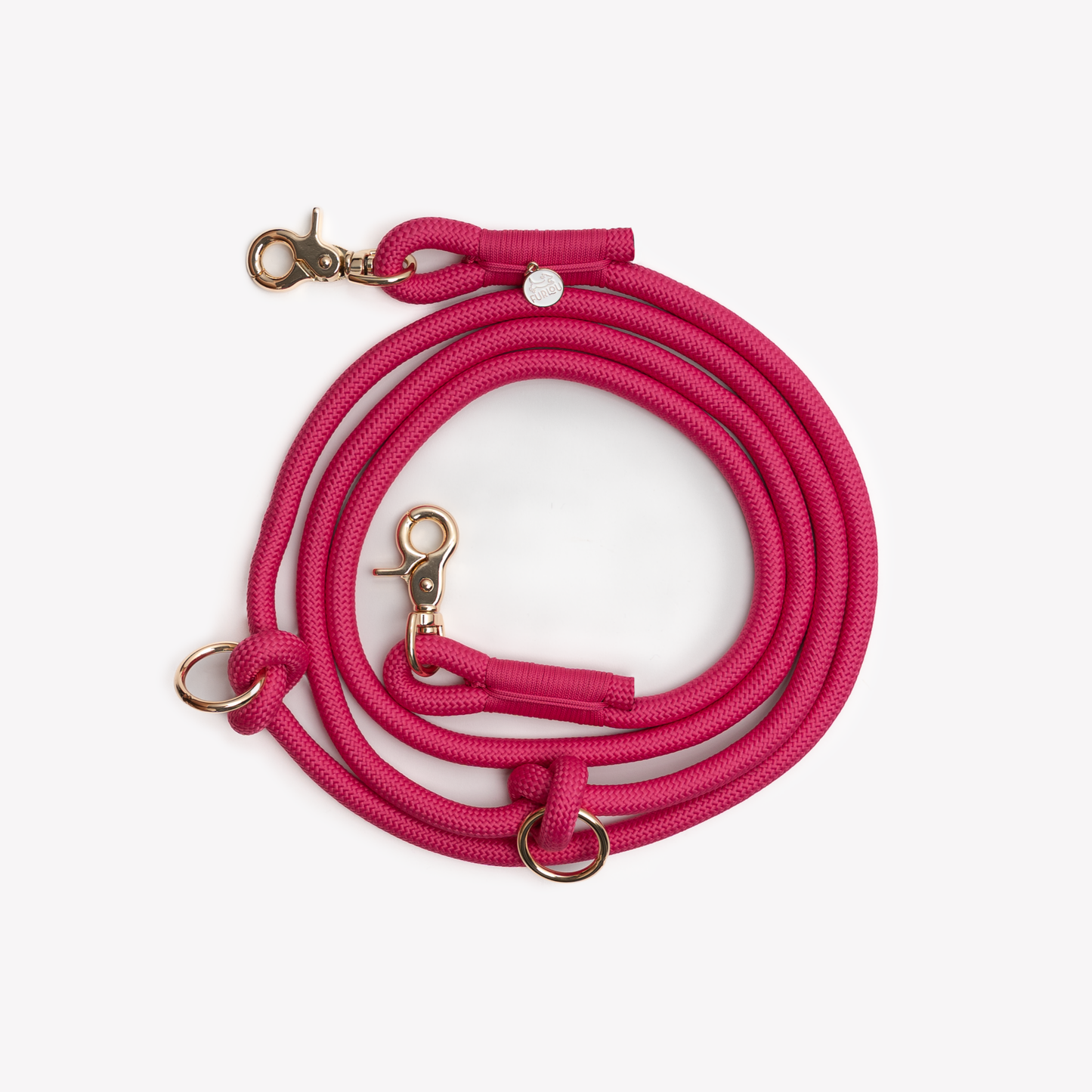 La Laisse Rose en corde tressée - mains libres