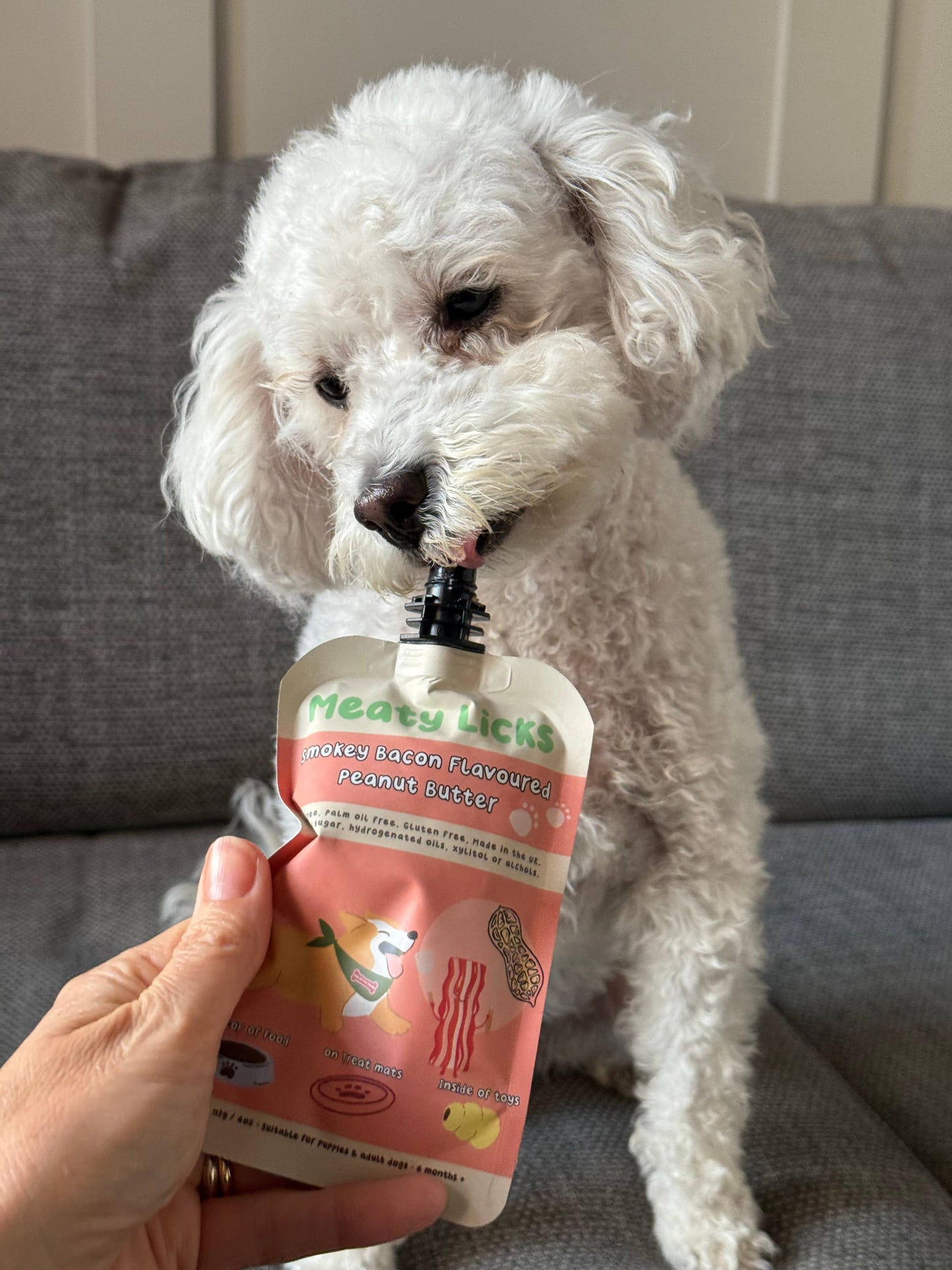 Sachet de beurre de cacahuète Smokey Bacon pour chiens 113g 4oz