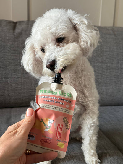 Sachet de beurre de cacahuète Smokey Bacon pour chiens 113g 4oz
