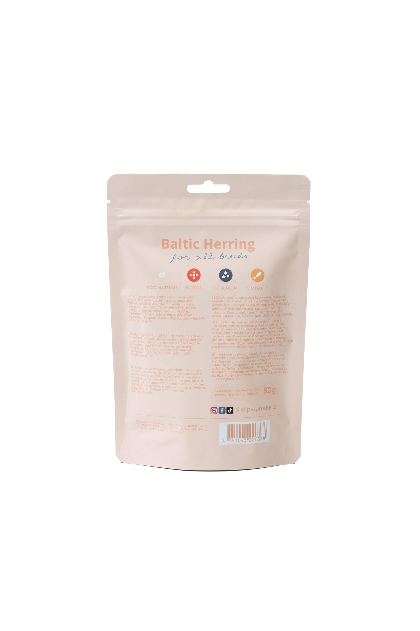 Les Friandises naturelles pour chiens : Harengs de la mer Baltique séchés 80 g