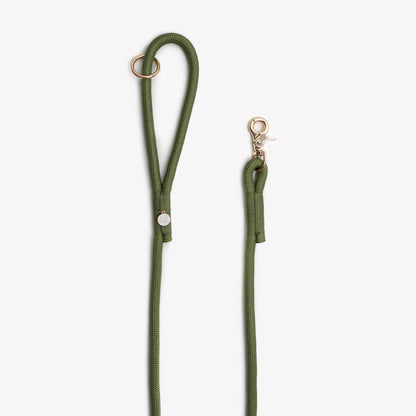 La laisse Verte en corde tressée