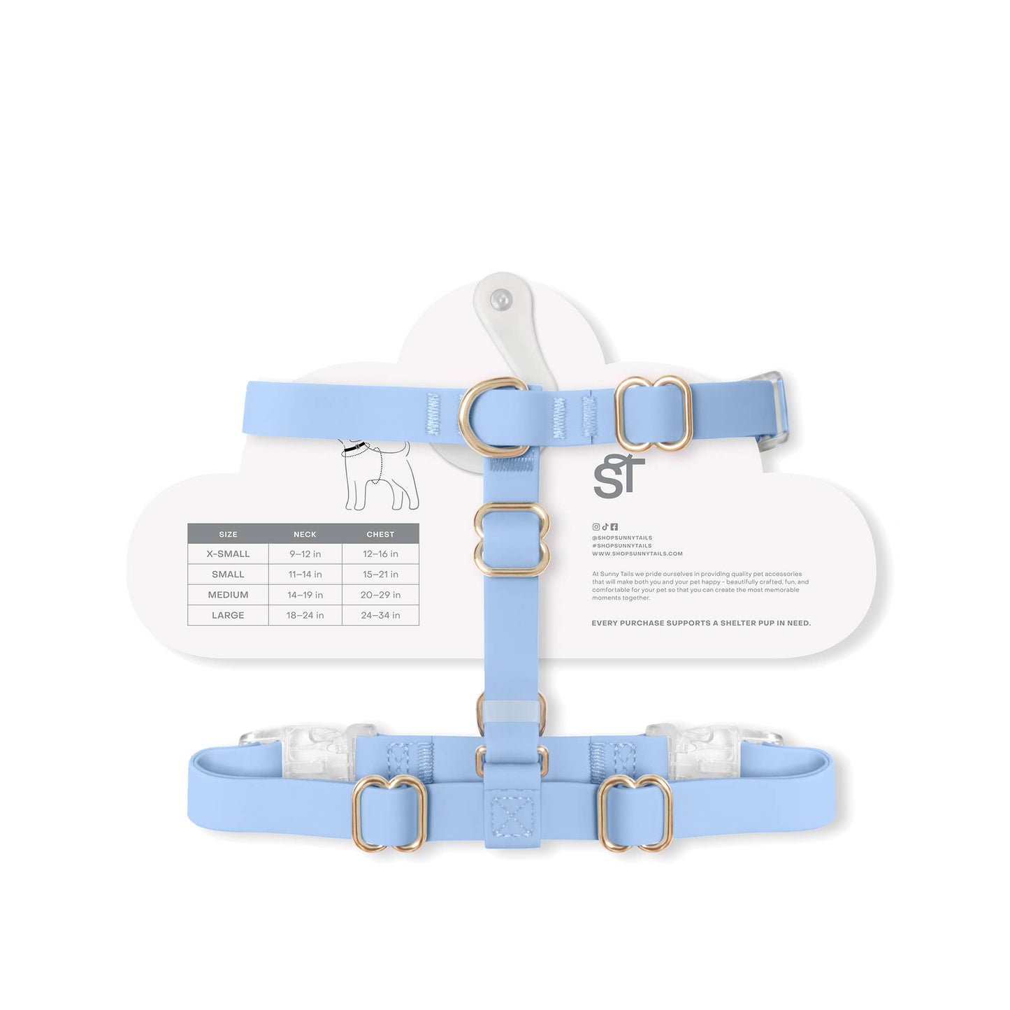 Le Harnais pour chien Malibu Blue Cloud Lite