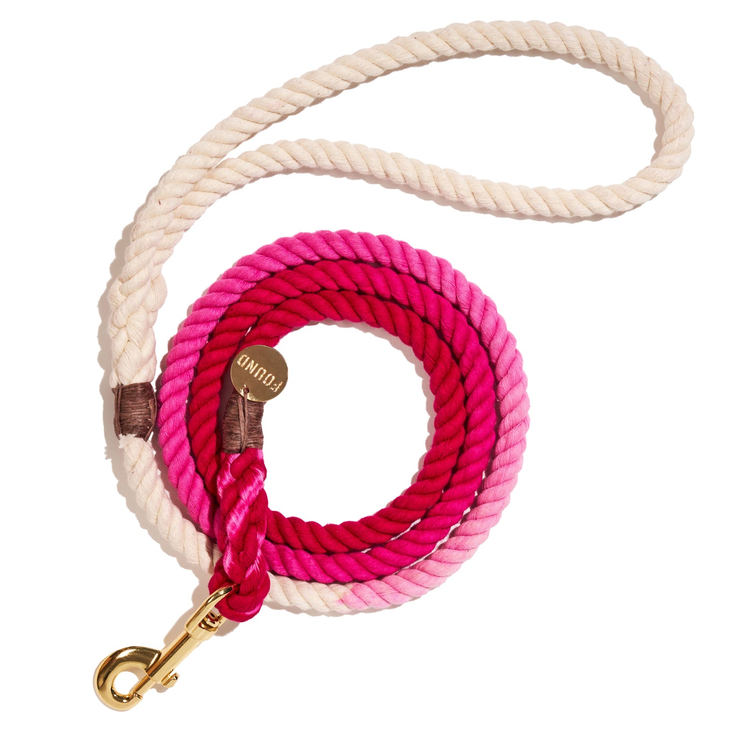 La Laisse pour chien en corde de coton magenta ombrée, standard, 1,5 m