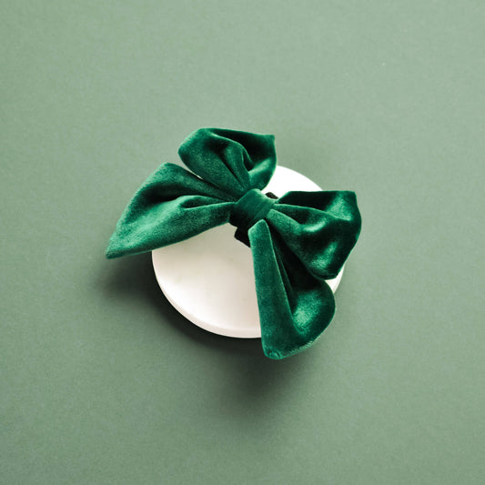 Le Nœud papillon en velours  - Vert forêt